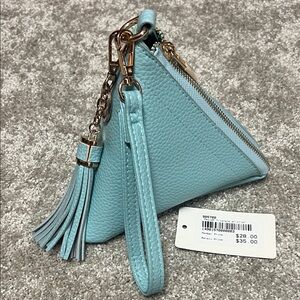 Stylish Light Blue triangular wristlet